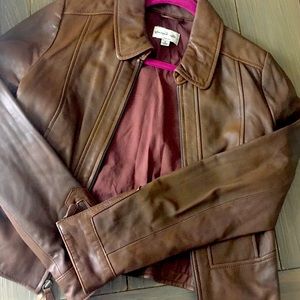 Alice Temperley for Target Brown Leather Biker Jacket